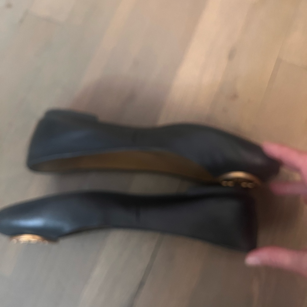 Tory Burch Black Flats with Gold Emblem - Picture 6 of 8